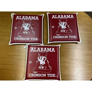 (3) Vintage Alabama CRIMSON TIDE Stadium Seat Cushion 70s 15" X 15"